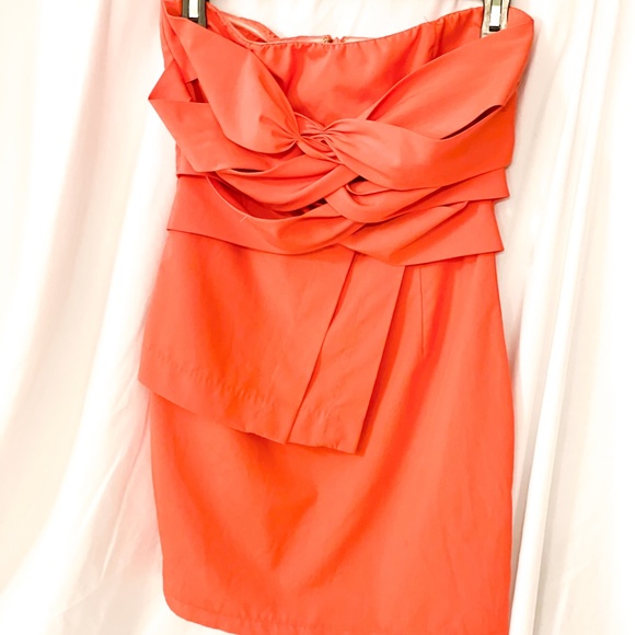 Coral Pink Cocktail Dress - Picture 1 of 3